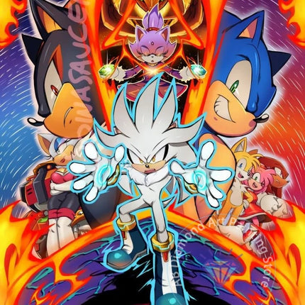 Sonic 5D Diamond Painting Kit DIY Embroidery / Kit Peinture Diamant Sonic 5D