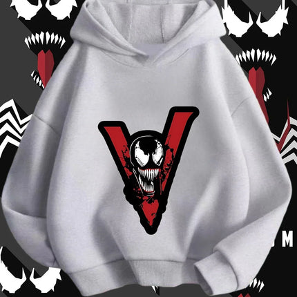 Cute Kawaii Venom Hoodie 3-14Y Boys Girls Autumn Winter Cartoon Street Hot Fashion Outdoor Casual Lovely