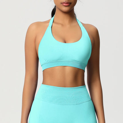 Women Sports Bra Seamless Halter Clothes Push-up Vest Brassiere Gym Top Backless Fitness Yoga Workout Running Underwear
