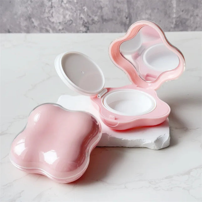2-30pcs Light Pink Empty 15g Flip Cushion Box Powder Box BB Cream /Foundation/ Blusher Container With Mirror And Powder Puff