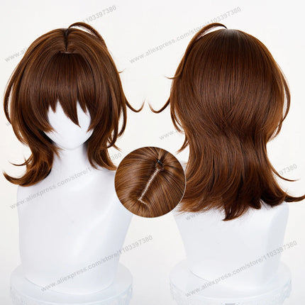 Agnes Tachyon Cosplay Wig 43cm Short Mixed Brown Women Wigs Anime Cosplay Wig Halloween Heat Resistant Synthetic Hair