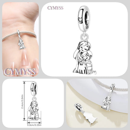 S925 Sterling Silver Charm Bead Angel Prayer Travel Memorial Pendant Fine Birthday Gift Fit Bangle Bracelet Necklace DIY Jewelry