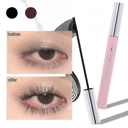 Ultra-Fine Small Brush Mascara Lengthen Eyelashes Curling Thick Waterproof Natural Black Brown Lashes Extension Korean Cosmetics