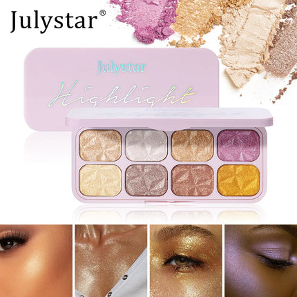 Creamy Eyeshadow Palette 8 Shade Set Buildable Sparkle and Highlight Easy Blend No Fallout for Woman Girl Quick Makeup Essential