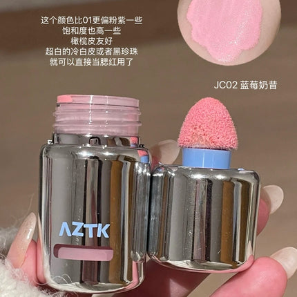 AZTK Liquid Blusher Jello Color Powder JC04  Moisturizing Highlight Beauty Expands Contracts Cheek Matte Face Makeup