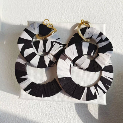 Original Design Handmade Custom Silk Earrings Exaggerated Large Hoops Fashionable Minimalist Women's Large Loop Earrings