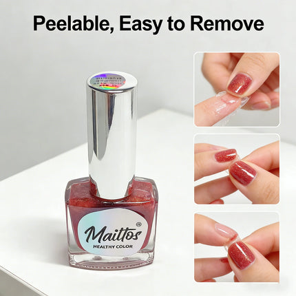 WA517 Bean paste 12ml No-bake Cat's Eye Water-based Nail Polish, Odorless, With magnet, dries quickly, No UV lamp needed, easy to remove