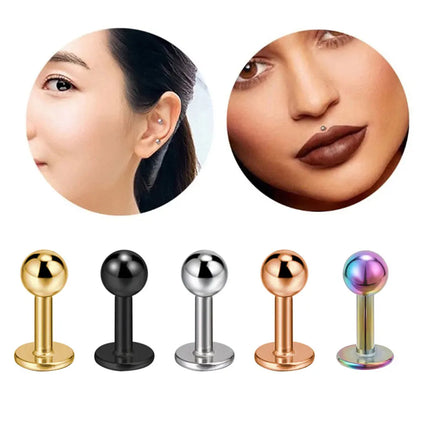 40PCS Surgical Steel Body Piercing Jewelry Lot Bulk Nose Ring Tongue Bar Lot Eyebrow Labret Piercing Set Horseshoe Ring Lot Pack