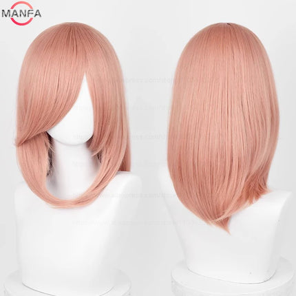 40cm Medium Basic Anime Cosplay Wig Bang Blond  Black White Red Pink Green Brown Gold Blue Heat Resistant Synthetic Hair Wigs