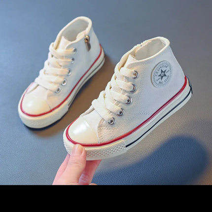 Children's Mid-Top Canvas Shoes Soft Sole Comfortable Casual Children's Shoes Boys and Girls Non-slip Breathable Board Shoes