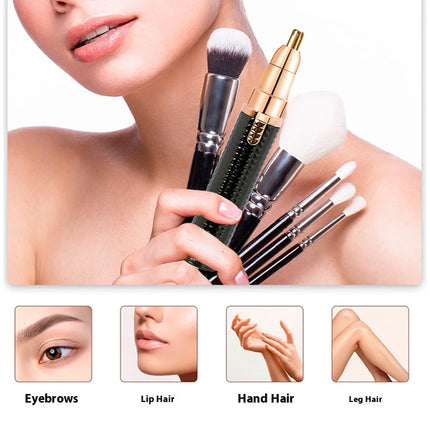 3 in 1 Lipstick Shaver Women Hair Removal Eyebrow Trimmer USB Rechargeable Body Facial Epilator for Bikini Legs Face