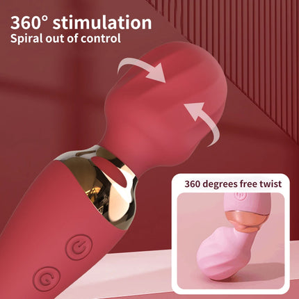 Double-ended AV Vibrator for Women G Spot Clit Clitoris Stimulator USB Rechargeable Vagina Massager Female Adults Supplies