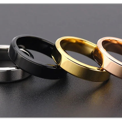 4mm 6mm 8mm Wide Stainless Steel Rings High Polished 2020 New Fashion Classic And Generous For Men's And Women's Ring Jewelry Gi