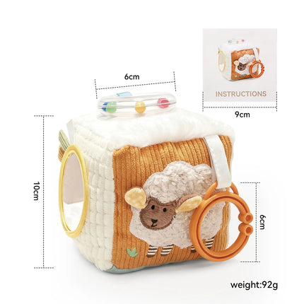 Soft Baby Sensory Toy Cloth Book Tissue Box Security Blanket Plush Cube Crinkle Sounds Mirror Fine Motor Skills 9 Styles Toys