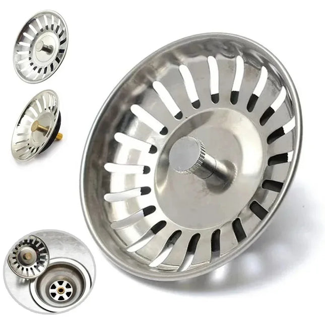 1pc Kitchen Sink Sewer Strainer Basin Drain Stopper Stainless Steel Sink Waste Plug Filter Anti-clog Floor Drain