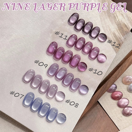 1-12pcs TC Popular Purple Cat Eye Nail Polish Gel Set UV Gel Soak Off Nail Magnetic Gel Polish Nail Art DlY For Salon At Home