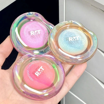 Romantic Beauty Iluminador Maquillaje Chameleon Highlighter Eye Palette High gloss Powder Body and Face Pearl Brightening