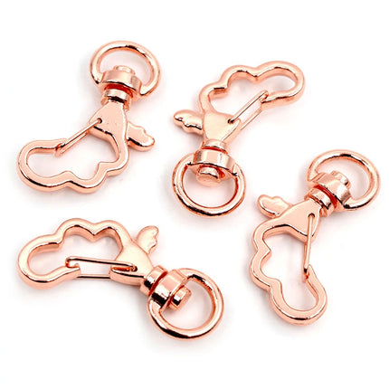 10pcs Cat Heart Snap Hook Trigger Clips Buckles For Keychain Lobster Lobster Clasp Hooks for Key Ring Clasp Jewelry Supplies