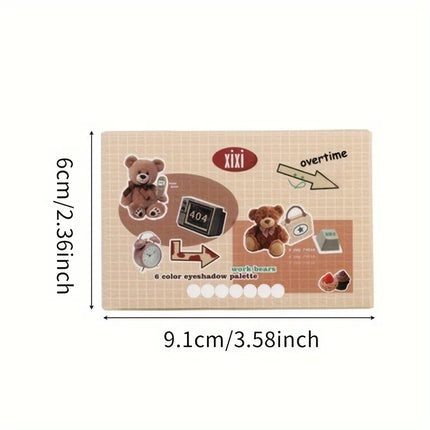 XIXI 6-Color Eyeshadow Palette Glitter & Matte Finishes for Y2K Inspired Smoky Eye Makeup Looks
