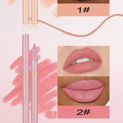 Waterproof Liquid Lip Liner, Gourd Shape Sponge Applicator for Precise Outline - Matte Long-Lasting Lip Contour Pen, Lip Tint