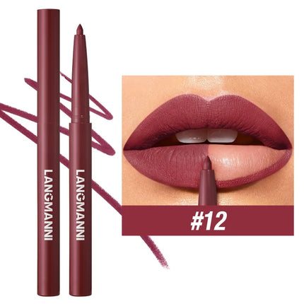 12-color Matte Lip Liner Waterproof Plumping Stain Lipstick Natural Nude Pink Lip Liner Professional Outline Lips Contour Makeup