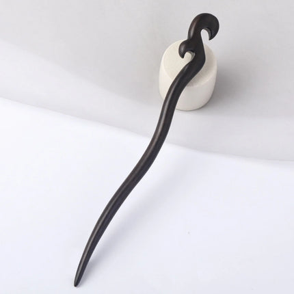 Ebony Wood Hairpins Handmade Purple Sandalwood Hair Stick for Women Fine Pattern Vintage Chinese Hair Pin Accessories