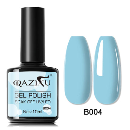 QAZIXU 1/6Pcs Yellow Green Nail Polish Set Blue Nail Gel Polish Semi Permanent Soak Off UV Nail Art Popular Color Spring Summer