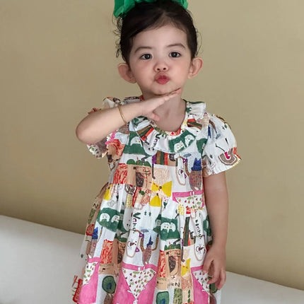 RAISE Children Summer Shirts Outfits Boys Vacation Suit 2026 Kids Girls Print Dress Brother Sister Outfits Siblings Matching Set