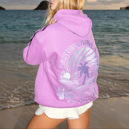 2025 new style Sunflower on the sea embroidered hoodie sweatshirt for men and women embroidered sweatshirt