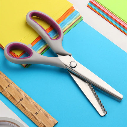 Professional Chisel Pinking Shears Stainless Steel Dressmaking Scissor Serrated Scalloped Sewing Tailor Zigzag Fabric Scissors
