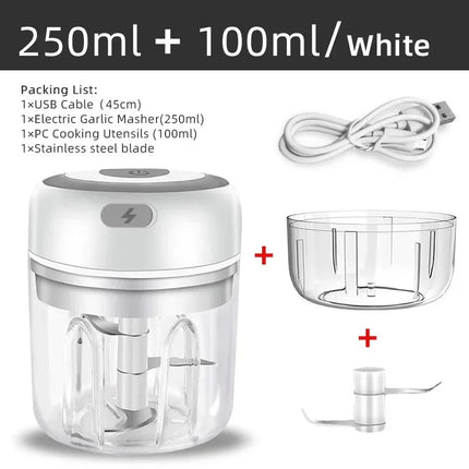 Electric Mini Garlic Chopper 100ML/250ML Food Chopper Garlic Mincer USB  Portable Small Food Processor for Vegetables