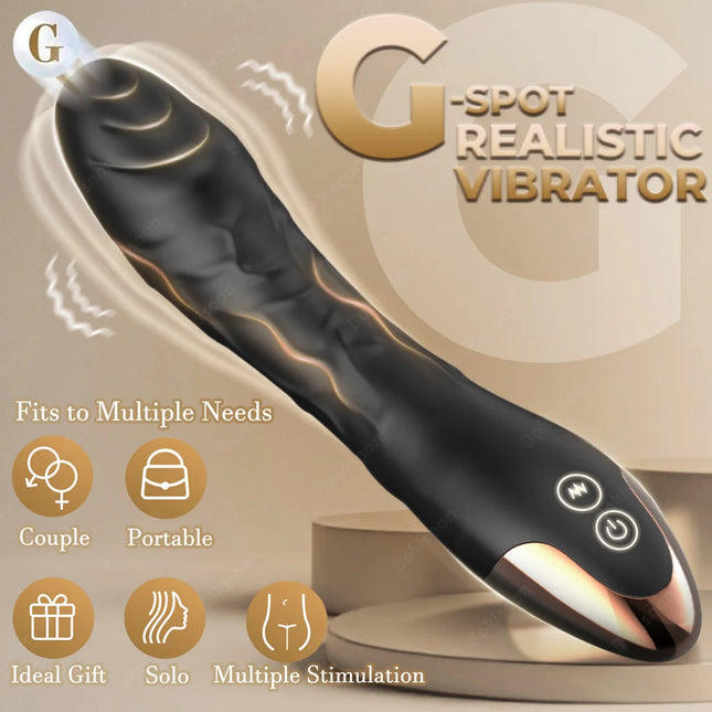 G Spot Vibrator Sex Toys Clitoris Vibrator Anal Stimulator Dildo with 10 Powerful Vibrating Modes Soft Silicone Adult Sex Toy