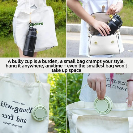 200ML Food-Grade Silicone Folding Cup, With Lid, Reusable Portable Coffee Cup, Hot Drink ,Suitable For Travel And Camping