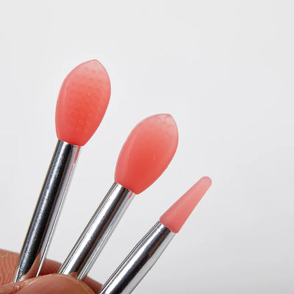 3PCS Silicone Lip Balms Lip Mask Brush With Sucker Dust Cover Makeup Brushes Lip Film Brush Anti-lost Dust Cover