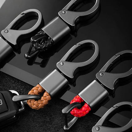 Creative Braided Rope Metal Keychain Durable Key Ring Pendant for Men Personalized Auto Car Key Holder Accessory