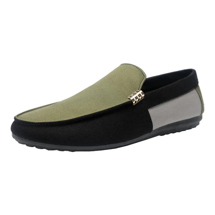 2025 Spring/Autumn New Arrivals: Fashionable Men's Shoes Large Colour Block Patchwork Loafers Versatile Stylish  Student Shoes
