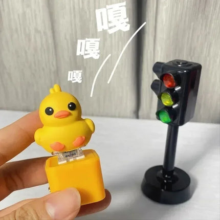 Funny Croaking Frog Duck Luminous Button Keychain Keyboard Fidget Clicker Sound Keyring for Stress Relief Finger Toy Gift Decor