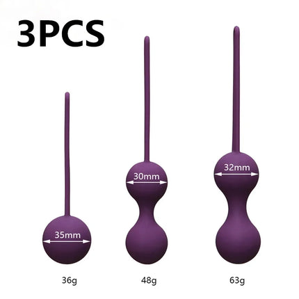 3PCS Set Silicone Smart Ball Vibrator Kegel Ball Ben Wa Ball Vagina Tighten Exercise Machine Sex Toy for Women Vaginal Geisha