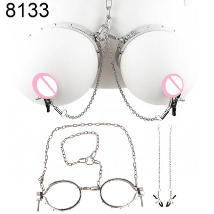 QKKQ Wearable Stainless Steel Breast Bondage Sexy Tools Chest Stimulate Nipples Massager BDSM Sex Toys Couple Erotic Accessories