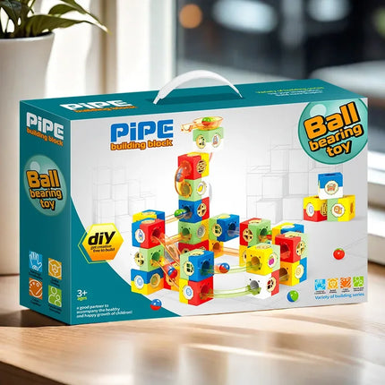 Building Block Set Marble Run Ball Bearing Toy for Children 3+ DIY Assembly Educational Construction Bricks Creative Puzzle Game