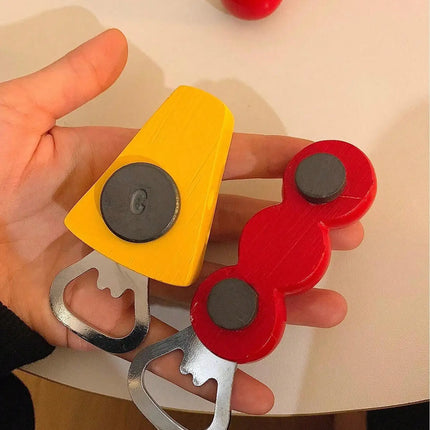 1pc household cute magnetic bottle opener, Tomatoes on sticks cheese refrigerator sticker, decorative bottle opener