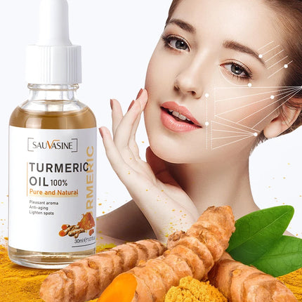 10ml 30ml 100% Turmeric Oil Anti Aging Wrinkle Whitening Serum Reduce Fine Lines Dark Spot Brightening Face Lighten For Women