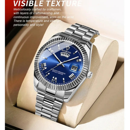 Fashion Men's Quartz Watch, Top Brand Sports Quartz Men's Watch, Stainless Steel Waterproof Date Week Watch, Men's watches for men