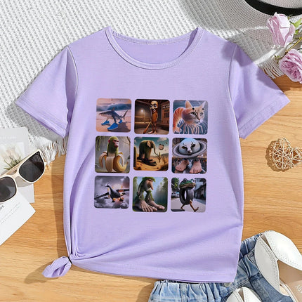 90s Youngsters Unisex Italian Brainrot T-Shirt Kids Children Print Clothes Round Neck Basic Boys Girls Tops  Casual Shirts Gift