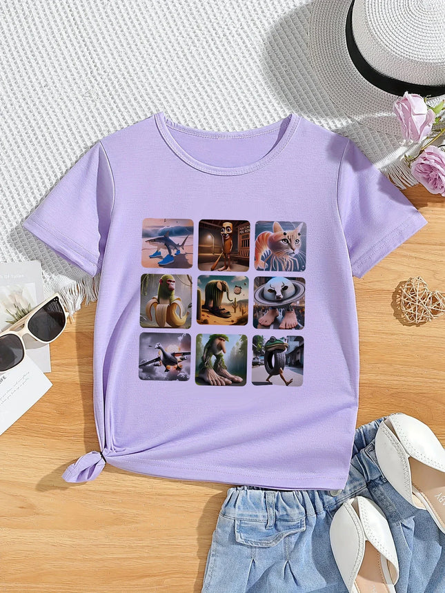 90s Youngsters Unisex Italian Brainrot T-Shirt Kids Children Print Clothes Round Neck Basic Boys Girls Tops  Casual Shirts Gift