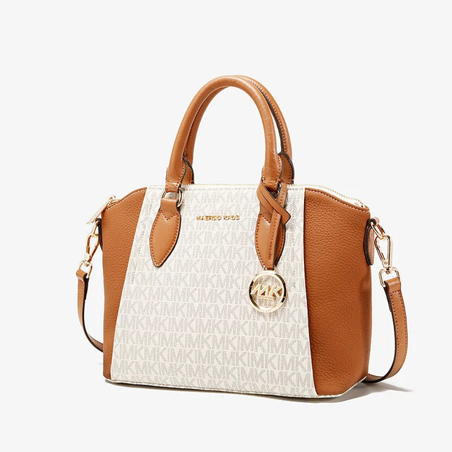 MK Genuine Leather Tote Bag 2025 - Women's Color Block Crossbody Handbag / Sac Cabas MK Cuir Véritable 2025 - Sac à Main Femme