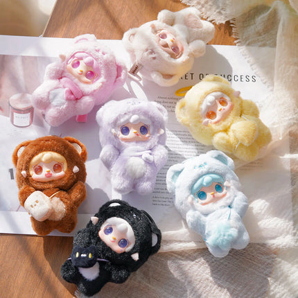 Yooki V4 Take A Bite Of Bear Series Vinyl Doll Plush Blind Box Bag Pendant Decor Keychain Desk Ornament Figure Mystery Box Gift