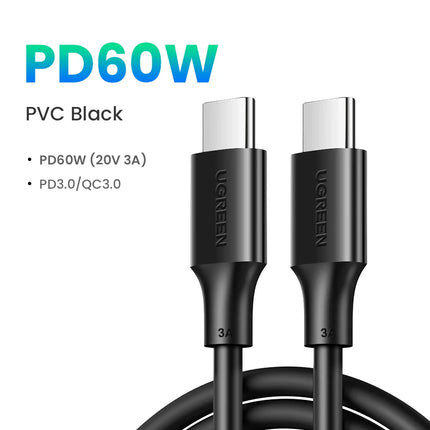 UGREEN USB C to USB C Cable PD60W for iPhone 17 16 15 MacBook iPad Fast Charging Cable 20V 3A Type C Fast Charger PD Cable USB C