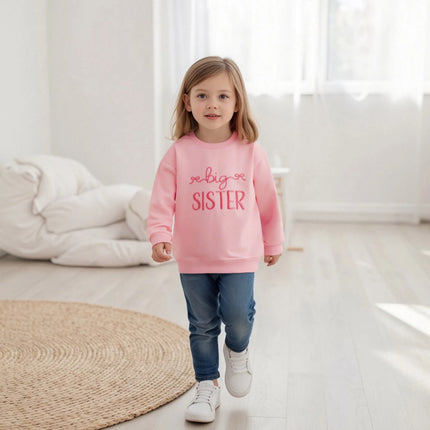 1-6T Little Toddler Girls Fall Sweatshirt Stylish Letter Embroidered Loose Fit Casual Crew Neck Long Sleeve Pullover
