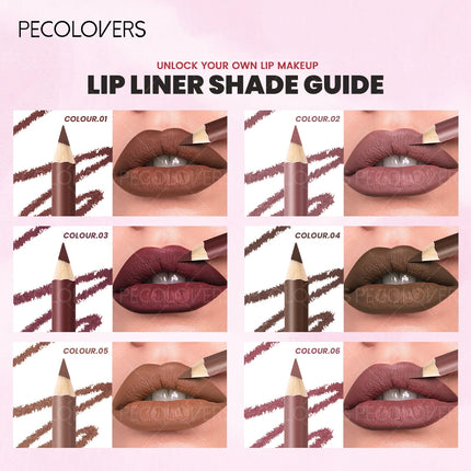 1 Pcs Matte Lip Liner Pencil, Multiple Red Brown Tones Lipstick Pen, Define Lip Lines, Smooth To Slide, Perfect Birthday Gifts